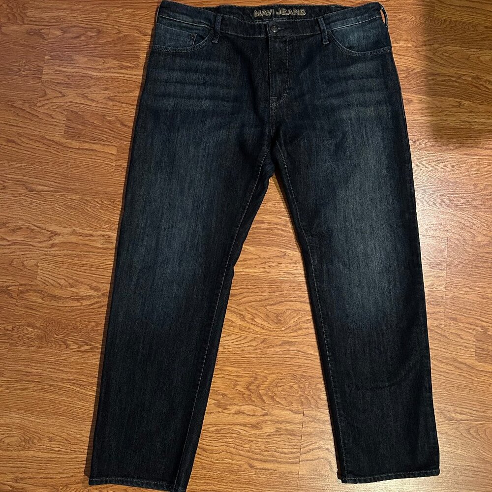 Mavi - Matt Men's 38 x 30 Stone Wash Relaxed Straight Leg Denim Blue Jeans